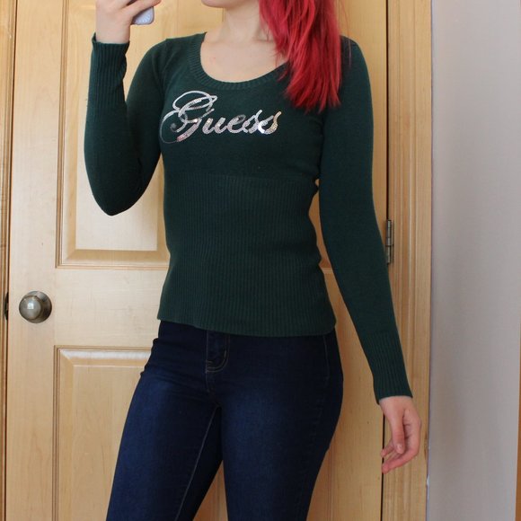 Green Guess Sweater - Picture 2 of 5